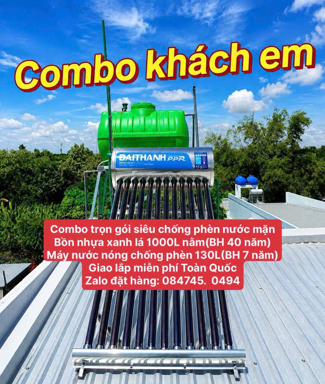 Máy nước nóng chịu phèn chịu mặn ppr tân á đại thành 130l giao lắp miễn phí