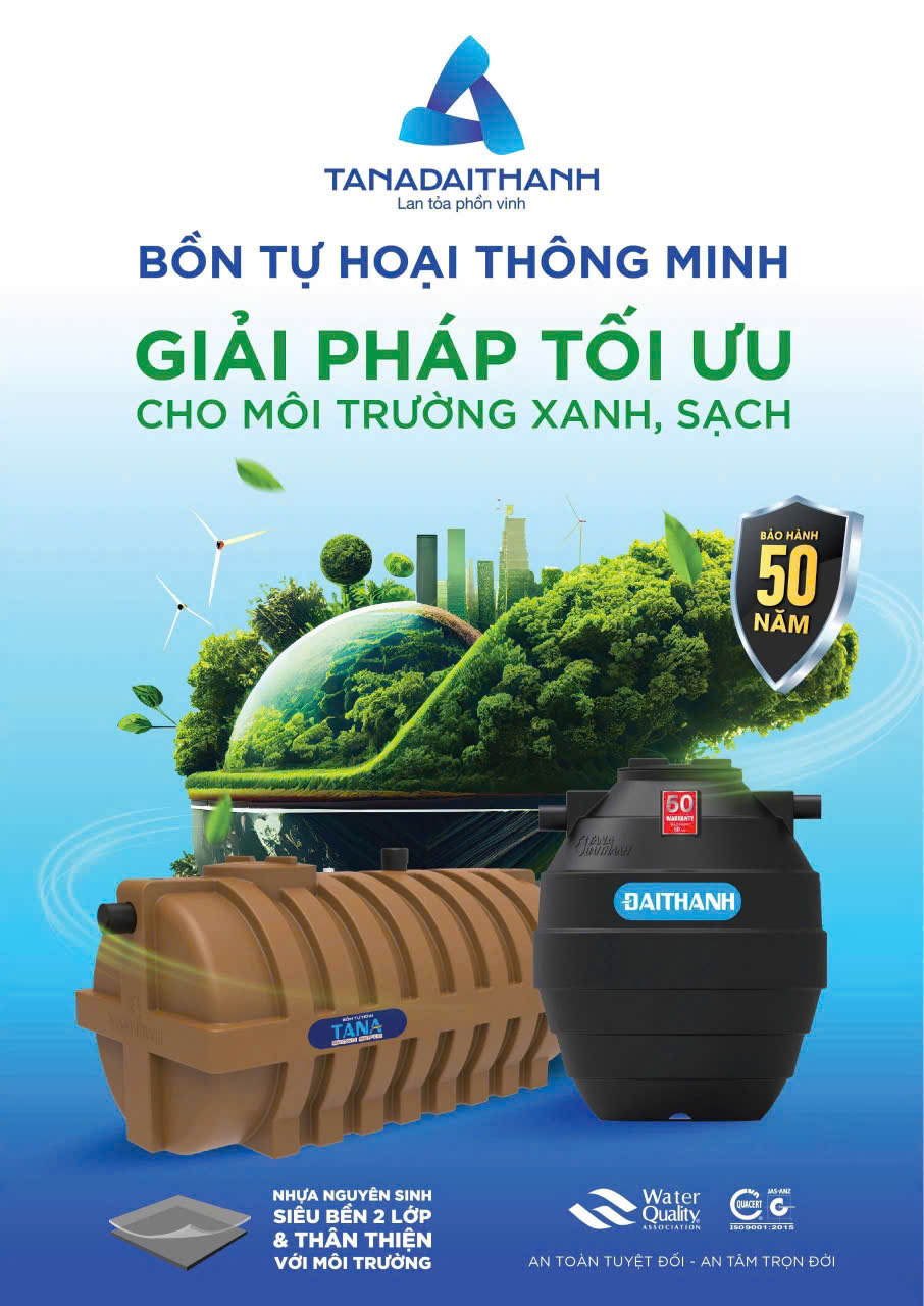 Bể phốt tự hoại 1700L ngang đại thành cao cấp chứa phân tolet wc thay thế hầm chứa truyền thống