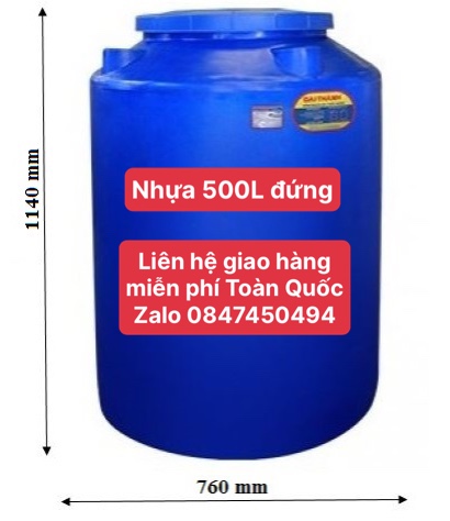 Bồn nhựa đại thành 500 lít đứng