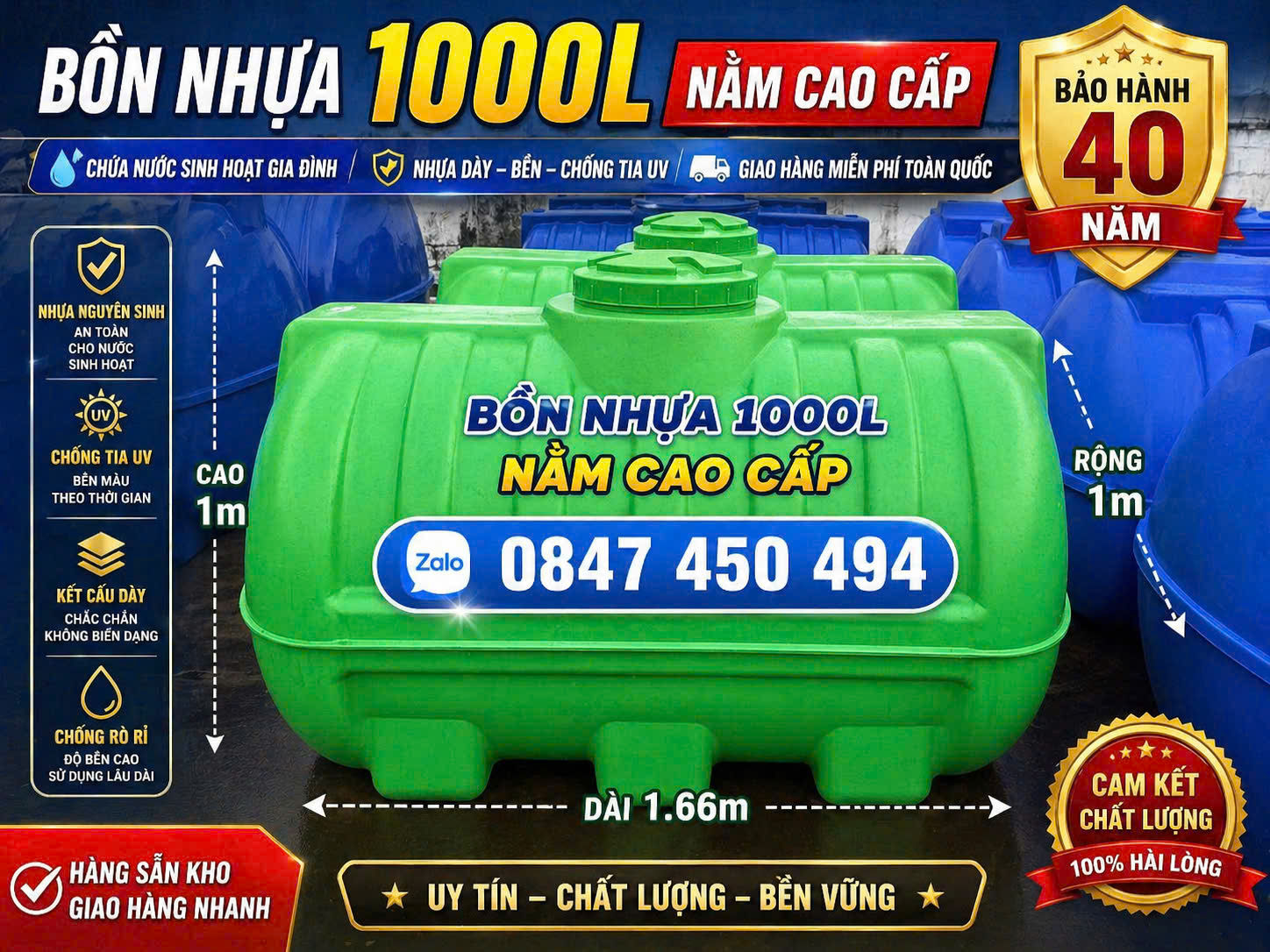 Bình nhựa xanh lá cây plasman 1 khối Téc nhựa xanh dương 1000 lít plasman siêu cao cấp Giao miễn phí Toàn Quốc