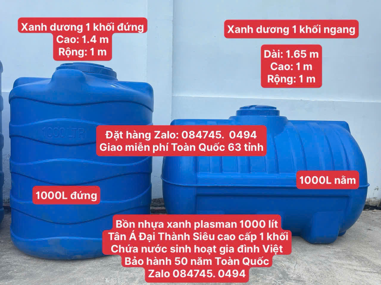 BỒN NHỰA xanh dương plasman 1000L Bình nhựa xanh lá cây plasman 1 khối Téc nhựa xanh dương 1000 lít plasman siêu cao cấp Giao miễn phí Toàn Quốc