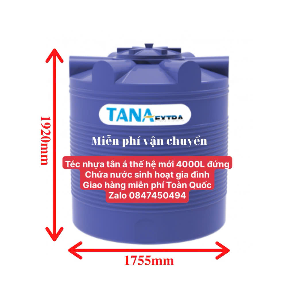 Téc nhựa tân á 4000L đứng gân thế hệ mới thm tân á đại thành giao hàng miễn phí Toàn Quốc