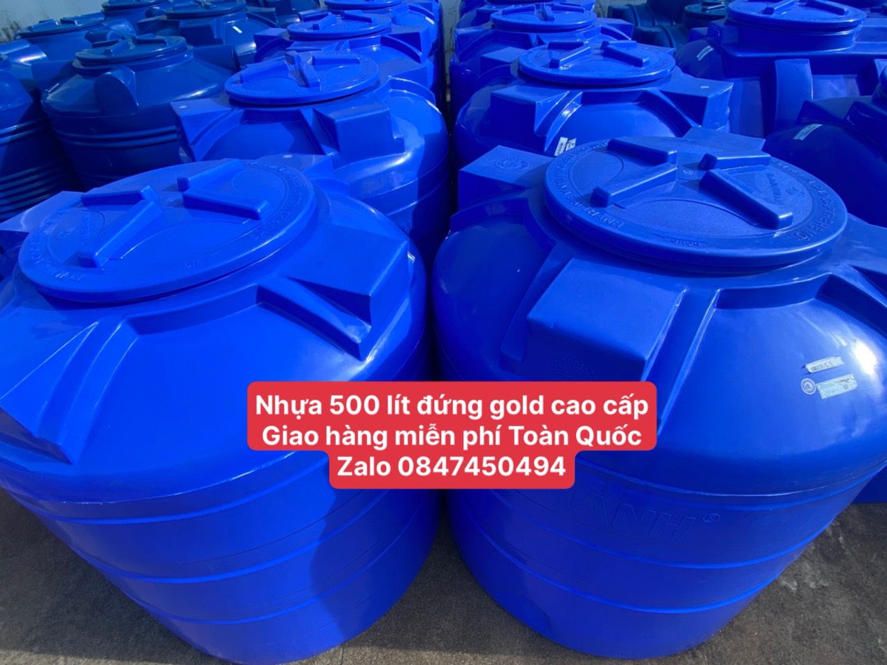 Bồn nhựa đại thành gold 500 lít đứng giao hàng miễn phí Toàn Quốc