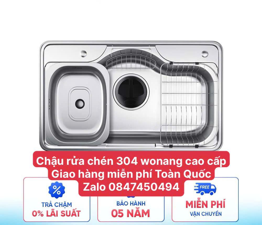 Chậu rửa chén wonang Chậu Rửa chén bát tân á đại thành wonang inox 304 giao miễn phí Toàn Quốc