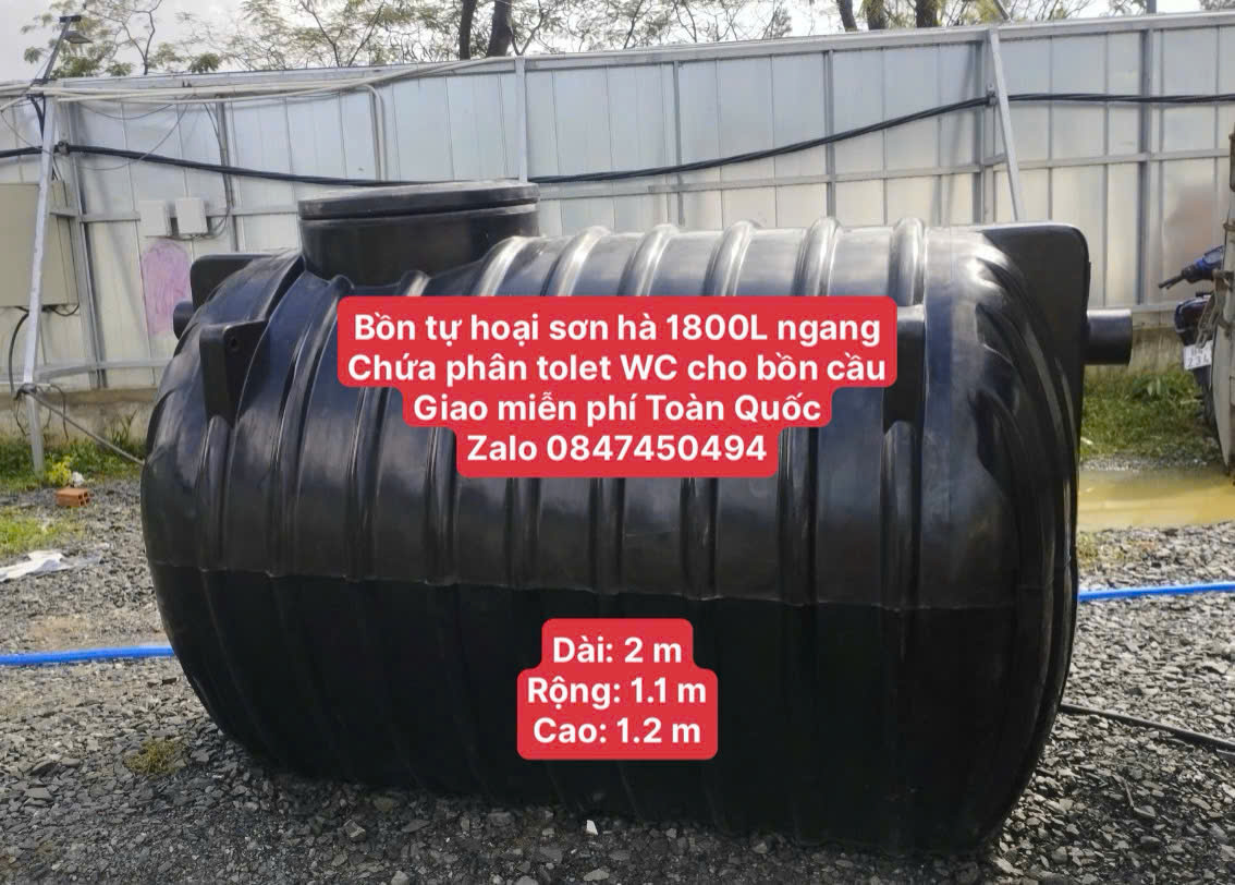 🚽 BỒN TỰ HOẠI SƠN HÀ 1800L NGANG – 1.8 KHỐI – 3 NGĂN CHÍNH HÃNG 👉 Bồn tự hoại Sơn Hà 1800L ngang (bể phốt 1800 lít, tự hoại 1.8 khối nằm, 1,8m³ nằm Sơn Hà 3 ngăn) là giải pháp chứa phân toilet WC hiệu quả, thay thế hoàn toàn hầm chứa bê tông