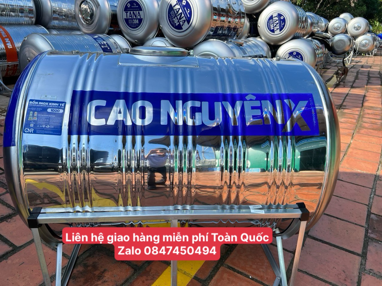 Bồn giá rẻ inox cao nguyên 1000 lít giao hàng miễn phí Toàn Quốc