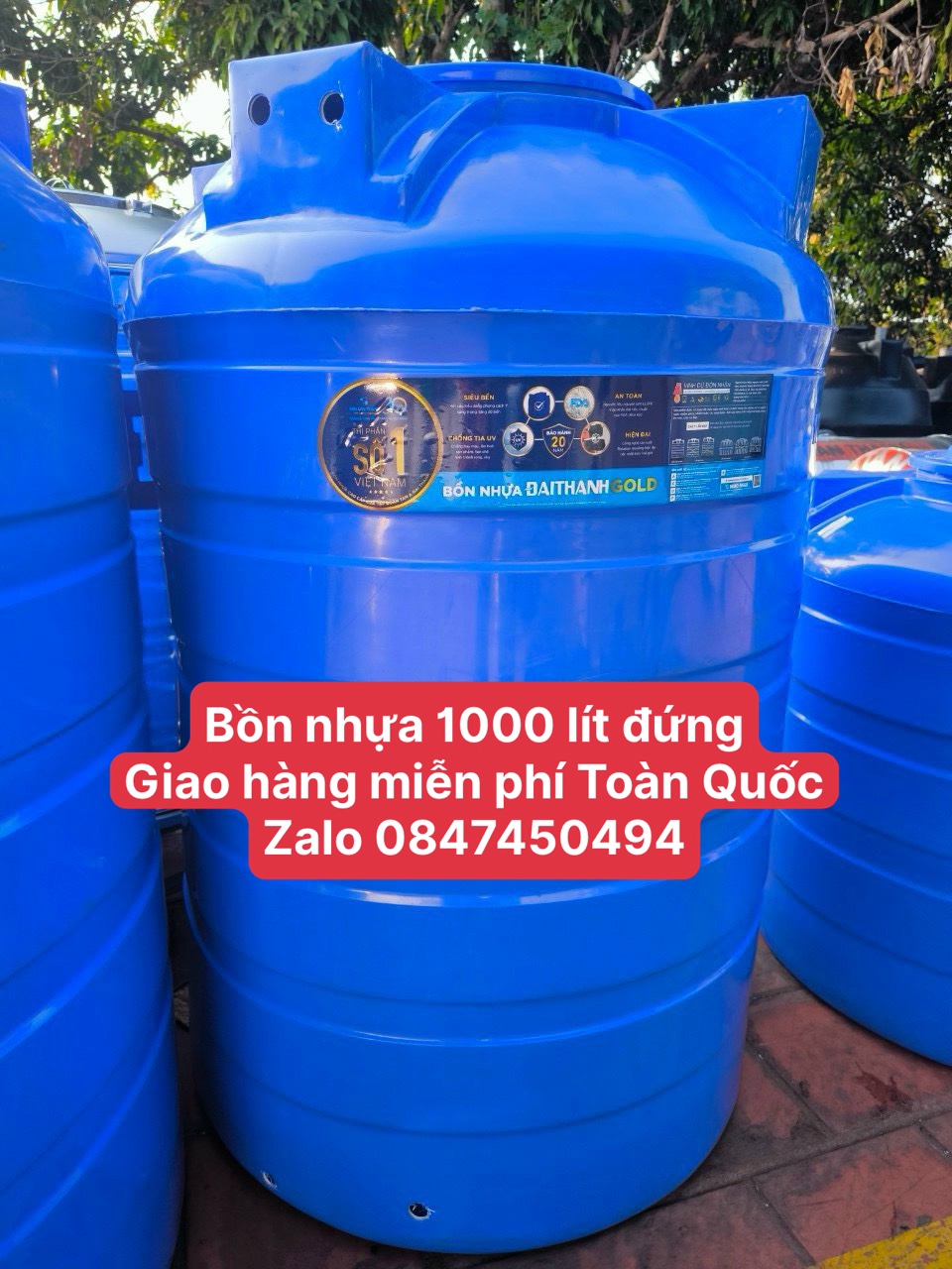 Thùng chứa nước sinh hoạt 1000 lít giao hàng miễn phí Toàn Quốc