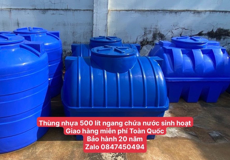 Thùng nhựa 500 lít ngang thm tân á đại thành giao hàng miễn phí toàn quốc