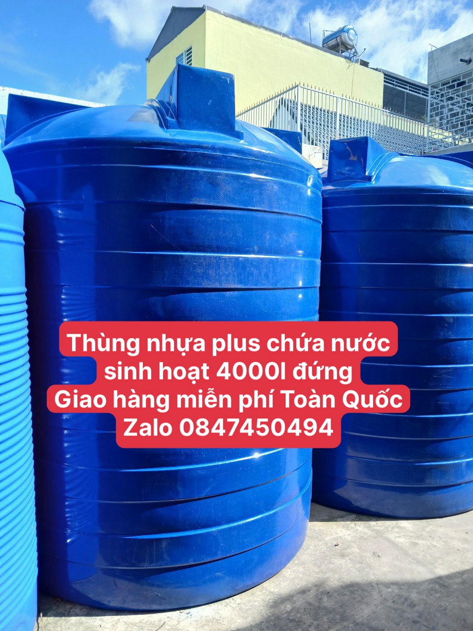 Thùng nhựa bồn nhựa 4000 lít đứng plus chứa nước tân á đại thành giao hàng miễn phí Toàn Quốc