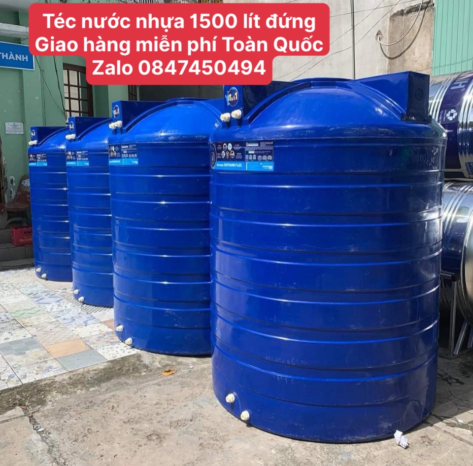 Bồn nhựa chứa nước 1500 lít đứng plus Tân Á Đại Thành giao hàng miễn phí Toàn Quốc