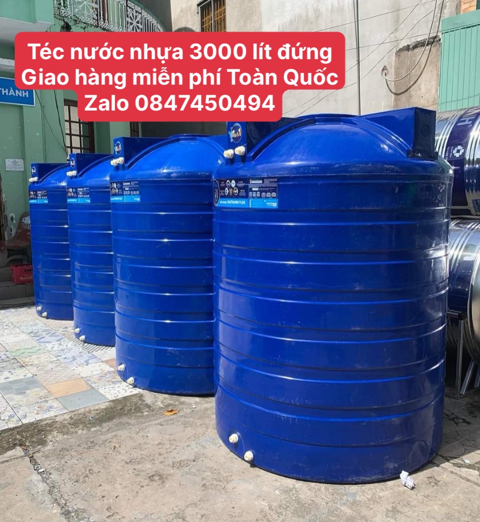 Bồn nhựa plus 3000 lít đứng chứa nước sinh hoạt giao hàng miễn phí Toàn Quốc