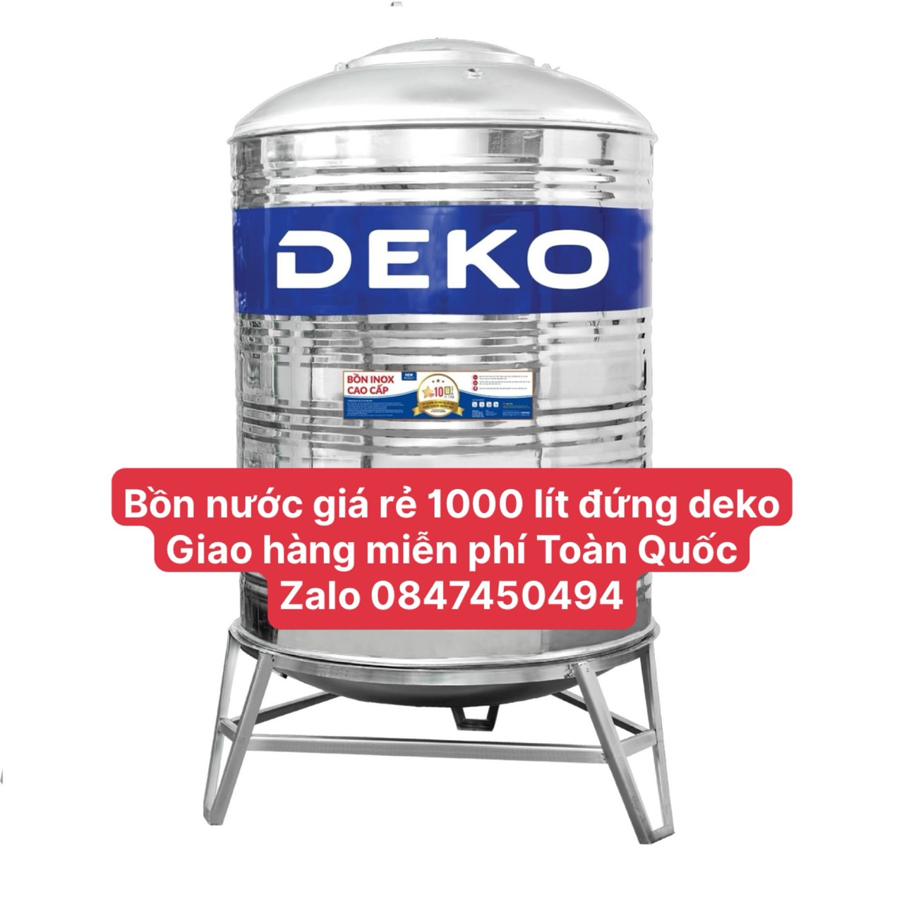 Bồn nước giá rẻ 1000 lít đứng inox deko sơn hà giao hàng miễn phí Toàn Quốc