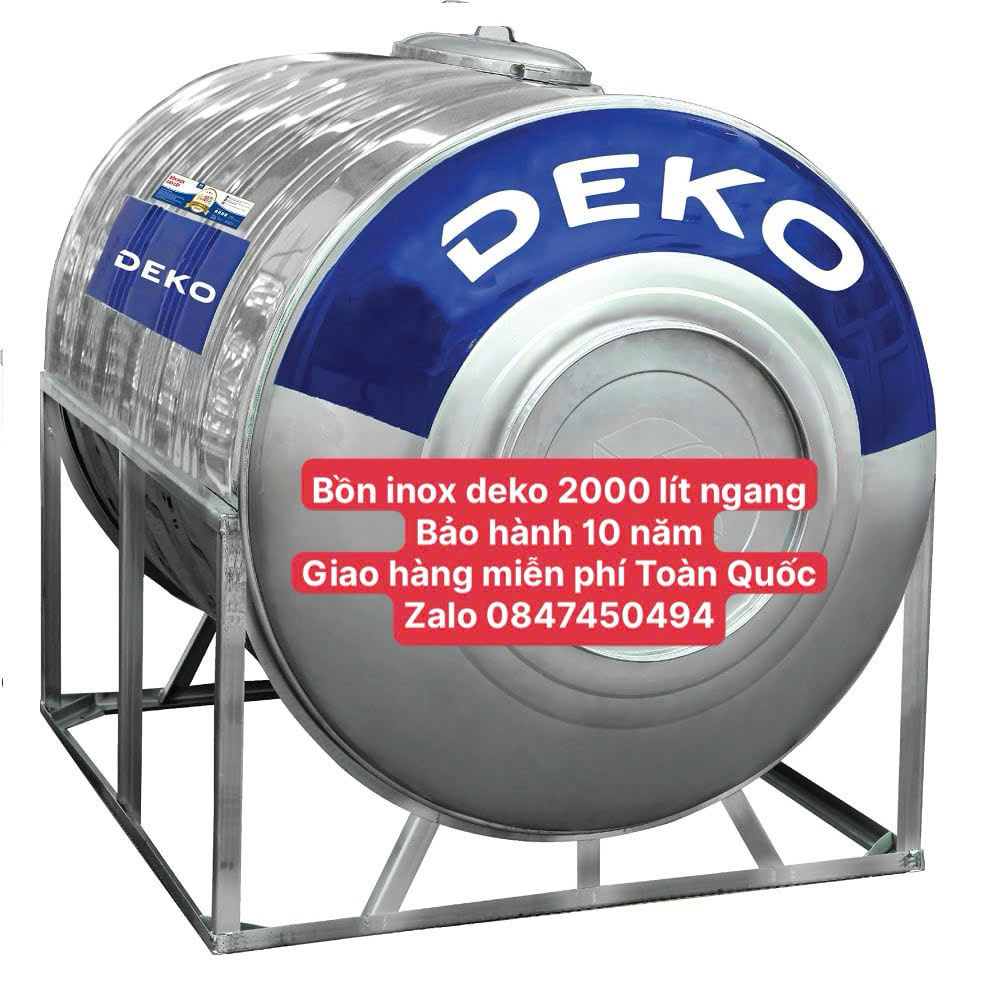 Bồn nước giá rẻ 2000 lít ngang inox deko sơn hà giao hàng miễn phí Toàn Quốc