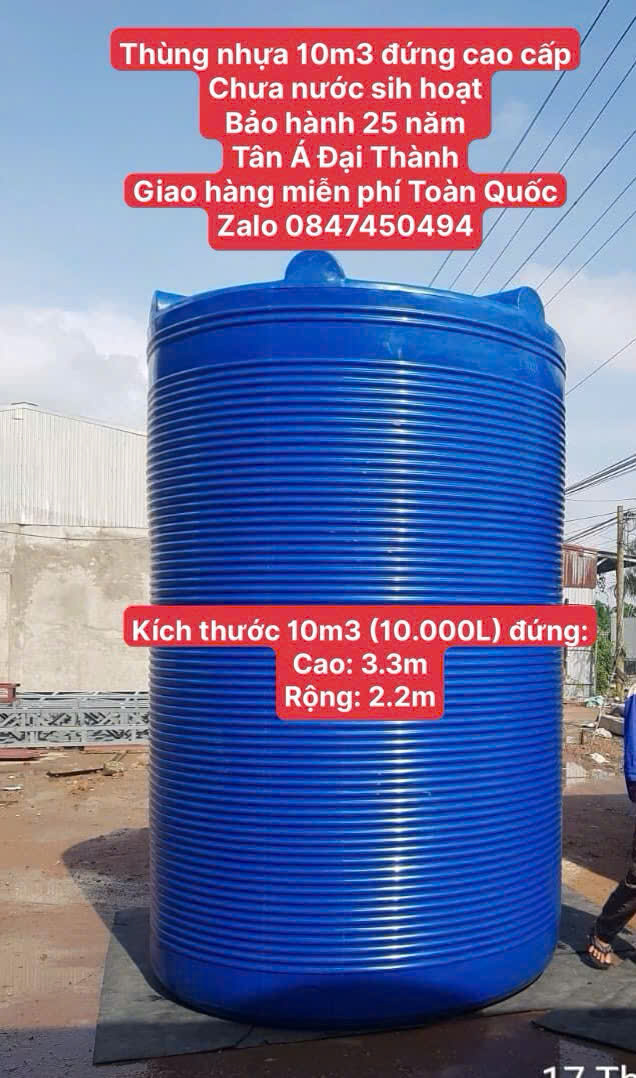 Téc nhựa 10 m3 đựng nước tân á đại thành giao hàng miễn phí Toàn Quốc