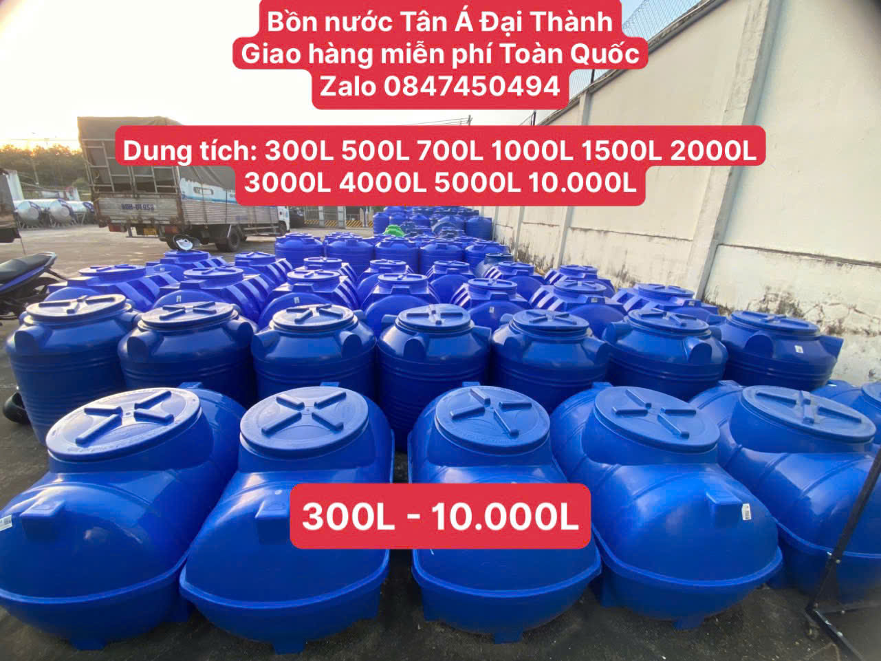 Bồn nhựa tân á đại thành cao cấp 300L- 10.000L chứa nước sinh hoạt giao hàng miễn phí Toàn Quốc
