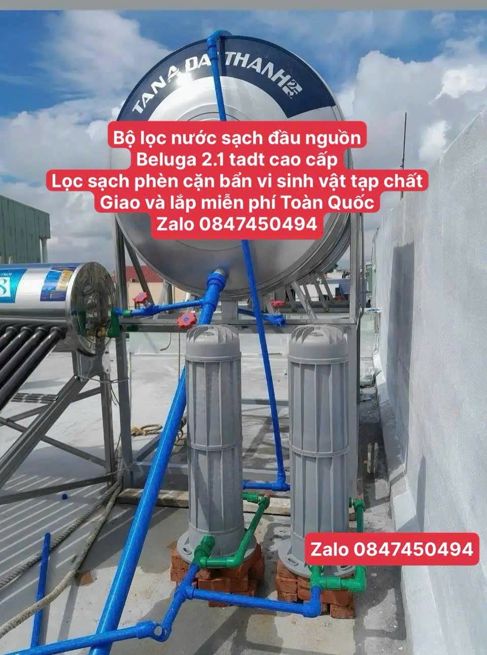 Bộ lọc đầu nguồn beluga 2.0 lọc nước sạch sinh hoạt, lọc phèn, đất, cát sạch tân á đại thành giao hàng miễn phí Toàn Quốc