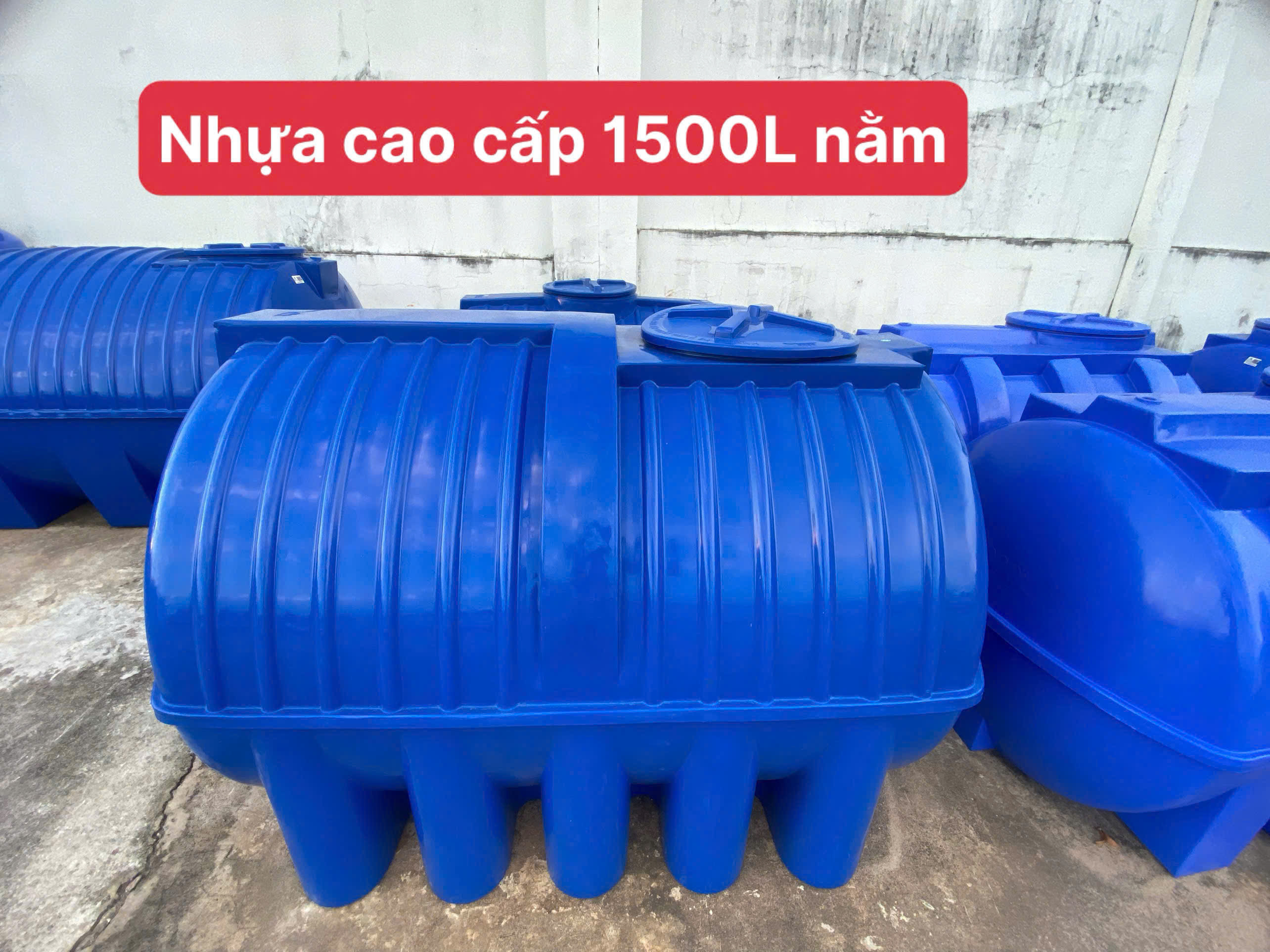 Bồn nhựa 1500 lít nằm ngang(téc nhựa 1.5 khối, 1500L ngang, 1.5m3 nằm) cao cấp chứa nước sinh hoạt tân á đại thành giao miễn phí Toàn Quốc App
