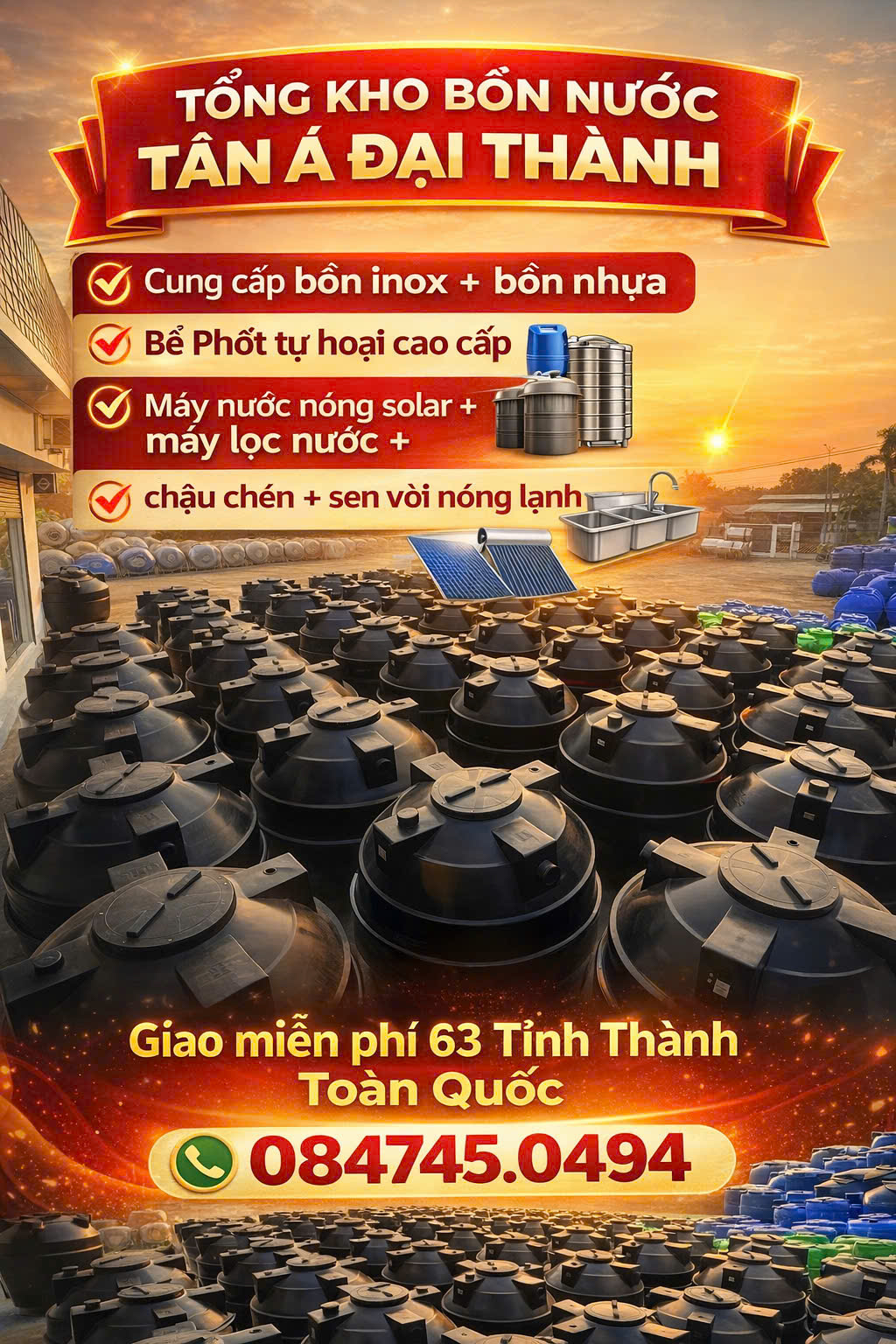 BỂ PHỐT TỰ HOẠI ĐẠI THÀNH CAO CẤP 500 lít 1000 lít 1500 lít 2000 lít 2500 lít Tân á đại thành– GIẢI PHÁP VỆ SINH HIỆN ĐẠI CHO MỌI CÔNG TRÌNH giao miễn phí Toàn Quốc