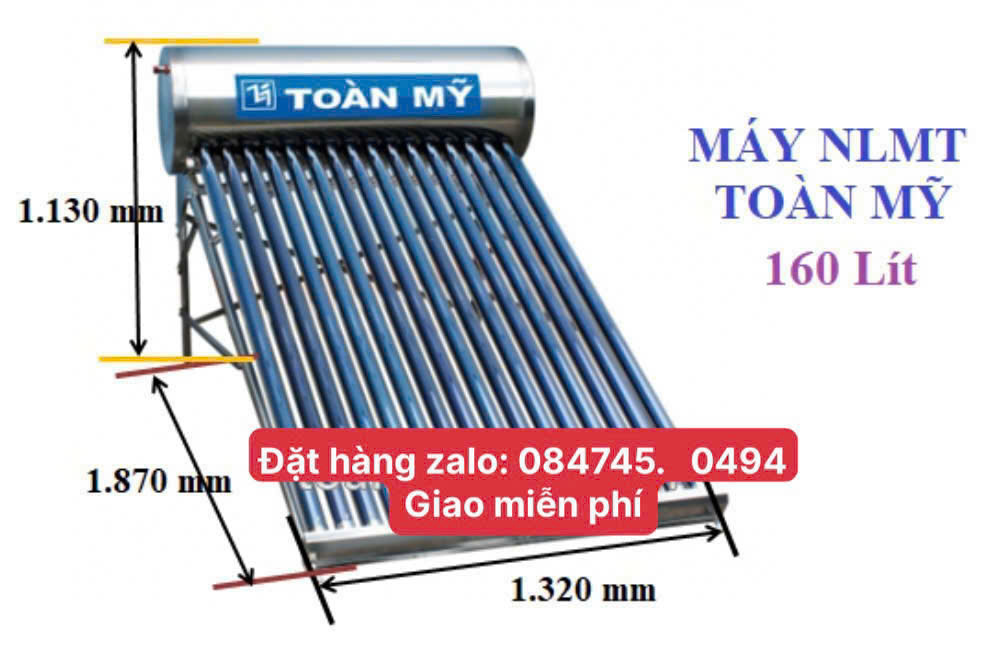NĂNG LƯỢNG MẶT TRỜI TOÀN MỸ 160L 180L 200l 300l Nlmt Toàn Mỹ BH 5 năm giao lắp miễn phí Toàn Quốc