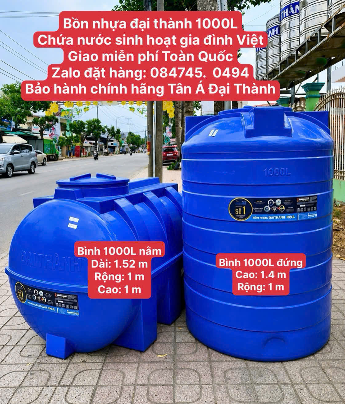 Tét nhựa 1 khối 1m3 1.000 lít 1000L - Bình nhựa 1m3 1000L 1000Ml chưa nước sinh hoạt gia đình Giao miễn phí Toàn Quốc