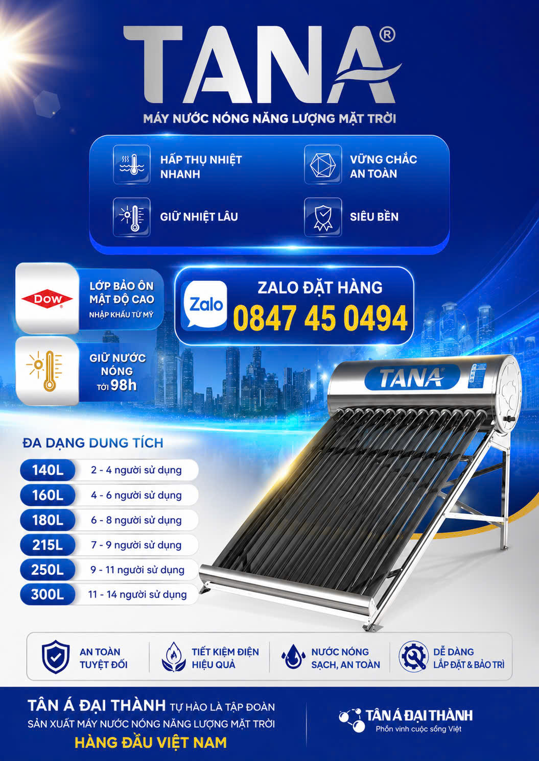 Máy nước nóng Tân Á 140 lít máy nước nóng 160 lít bán mạnh miền trung miền bắc Nlmt miền bắc nlmt miền trung giao lắp miễn phí