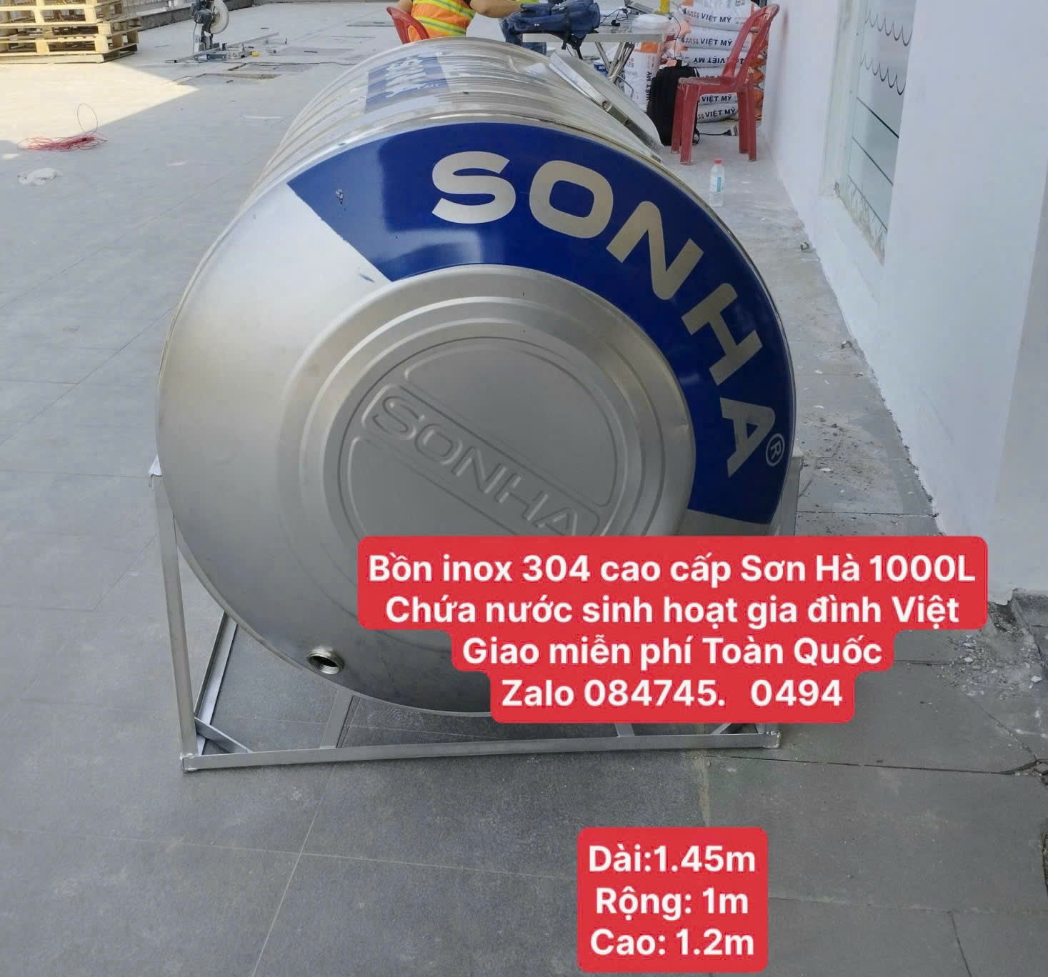 Bồn inox sơn hà 1000 lít đứng và ngang Bh 12 năm giao miễn phí Toàn Quốc